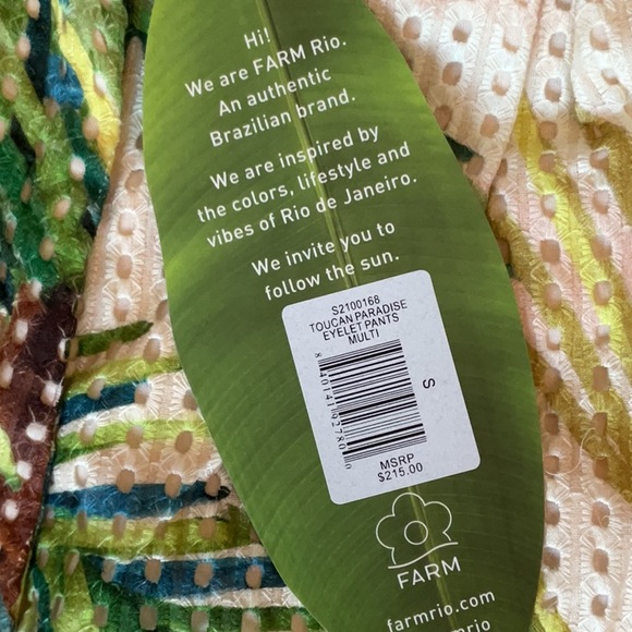 🆕FARM Rio Toucan Paradise Eyelet Pants - Picture 7 of 13